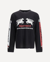 Mesh Pegasus Long Sleeve T-shirt - BLACK | Base Blu
