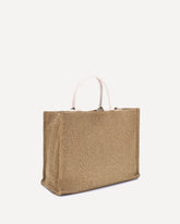 Raffia-effect Tote Bag - BEIGE | Base Blu