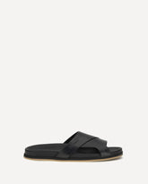 Leather Slippers - BLACK | Base Blu