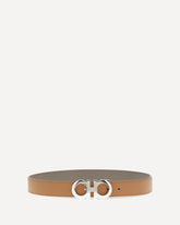 Reversible and adjustable Gancini Belt - BROWN | Base Blu