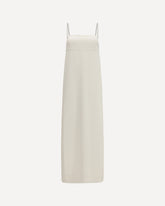 Long silk Dress with monili chain - WHITE | Base Blu