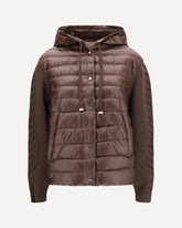 Down Jacket with wool sleeves - BROWN | Base Blu