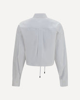 Cotton Shirt with drawstring waist - WHITE | Base Blu