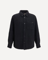 Textured high-neck Jacket - BLACK | Base Blu