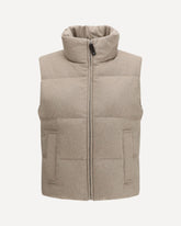 Padded cashmere and water-repellent fabric Vest - BEIGE | Base Blu