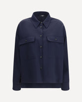 Mulino cropped Shirt Jacket - BLUE | Base Blu