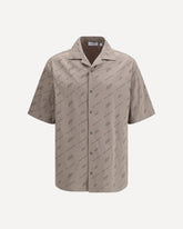 Printed Bowling Shirt - BEIGE | Base Blu