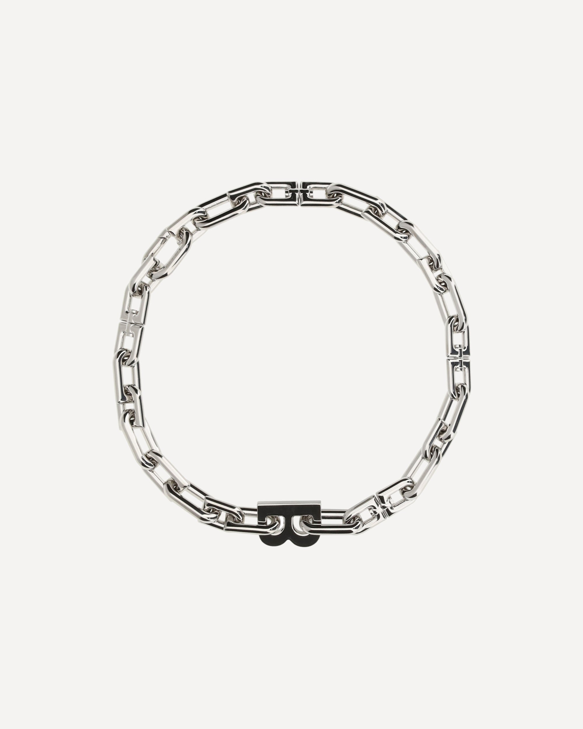 BALENCIAGA B Chain Necklace SILVER | Base Blu