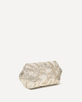 Pochette in organza di seta con ricamo - BEIGE | Base Blu