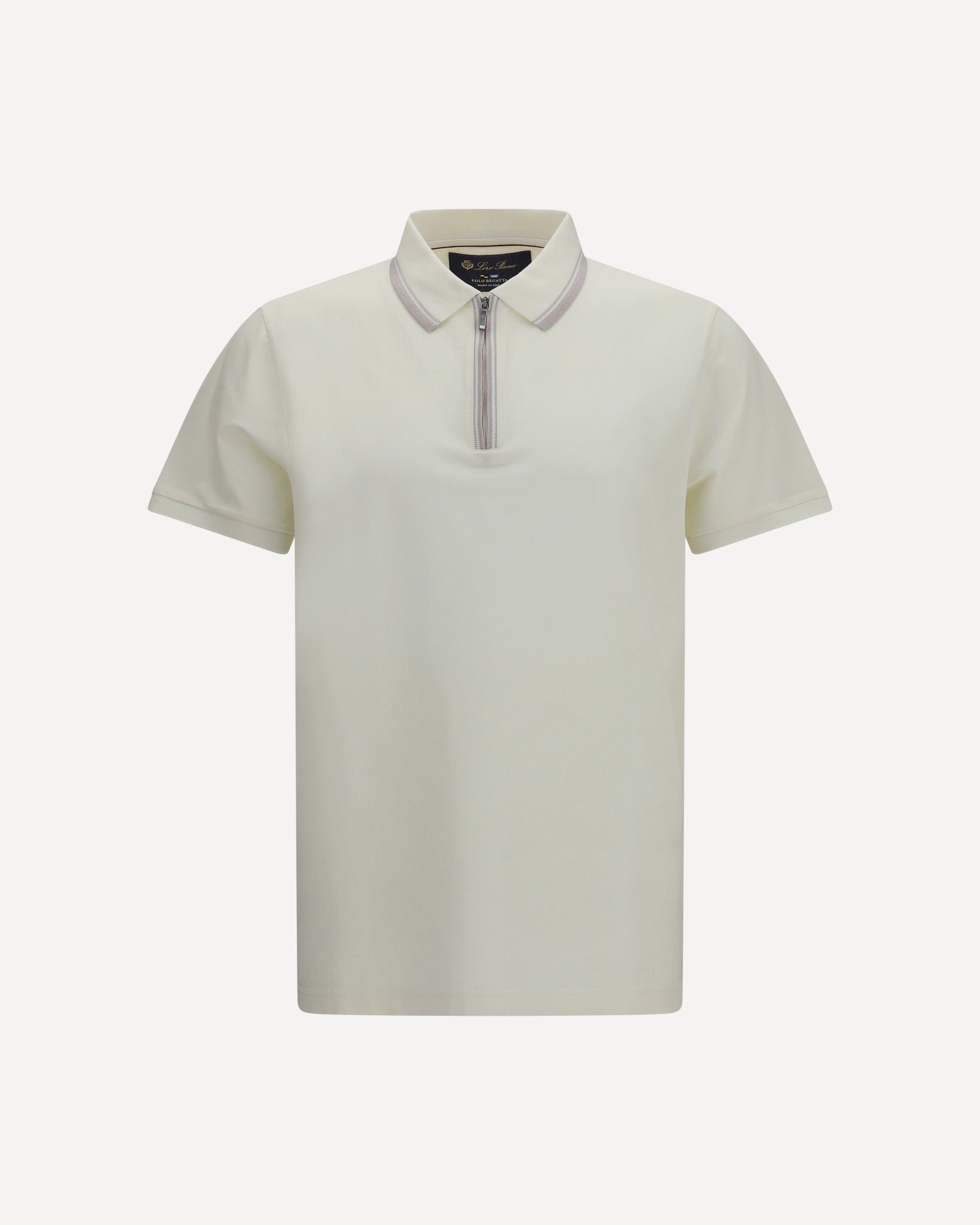 LORO PIANA Regatta Zip Polo WHITE | Base Blu