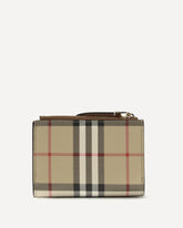 Check printed canvas Wallet - BEIGE | Base Blu