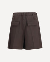 Pleated tailored Shorts - BROWN | Base Blu