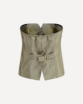 Lurex Linen Bustier Top with front button closure - GOLD | Base Blu