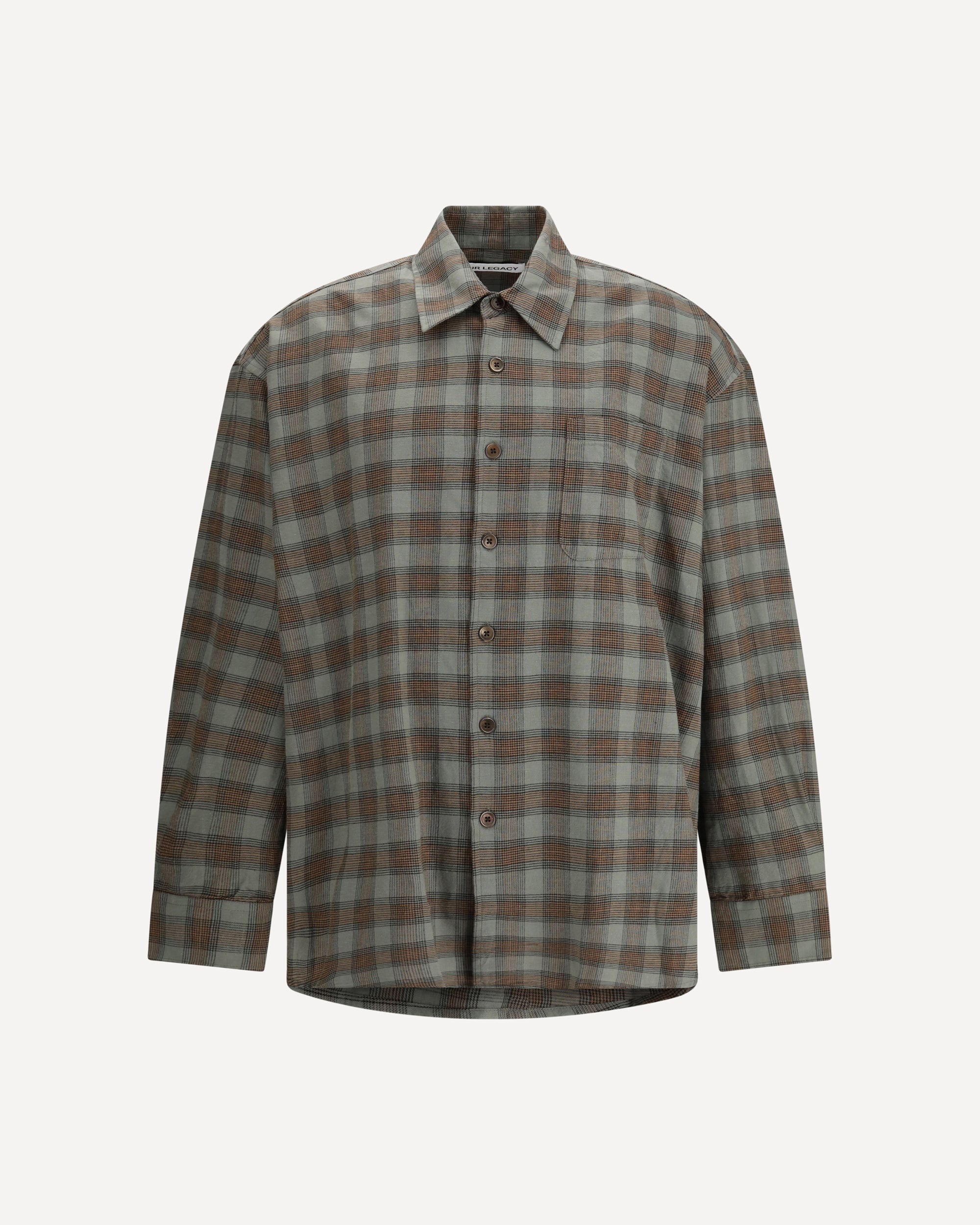 OUR LEGACY Flannel Check Borrowed Shirt MULTICOLOUR | Base Blu