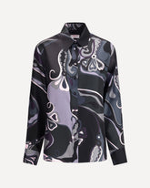 Silk Shirt with Abstract Print - MULTICOLOUR | Base Blu