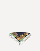 Scarf in pure silk with fringes and beaded - MULTICOLOUR | Base Blu