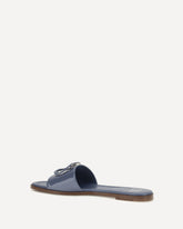 VLogo patent leather Slide Sandals - LIGHT BLUE | Base Blu