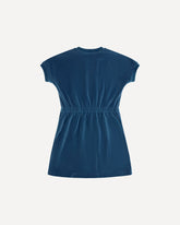 Chenille Web Stripe Dress for Girl - BLUE | Base Blu