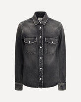 Camicia Western in denim di Cotone e Lyocell  - NERO | Base Blu