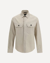 Linen wool and silk Shirt jacket - BEIGE | Base Blu