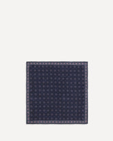 Ethnic-patterned silk Pocket Square - BLUE | Base Blu