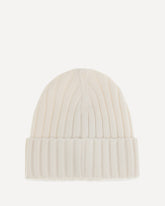 Wool Beanie with logo - WHITE | Base Blu