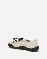 Leather and fabric Sneakers - CREAM | Base Blu