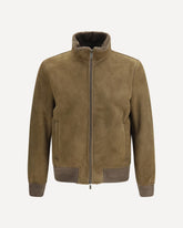 High-neck Suede Jacket - BROWN | Base Blu