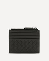 Intrecciato zip Card Holder - BLACK | Base Blu