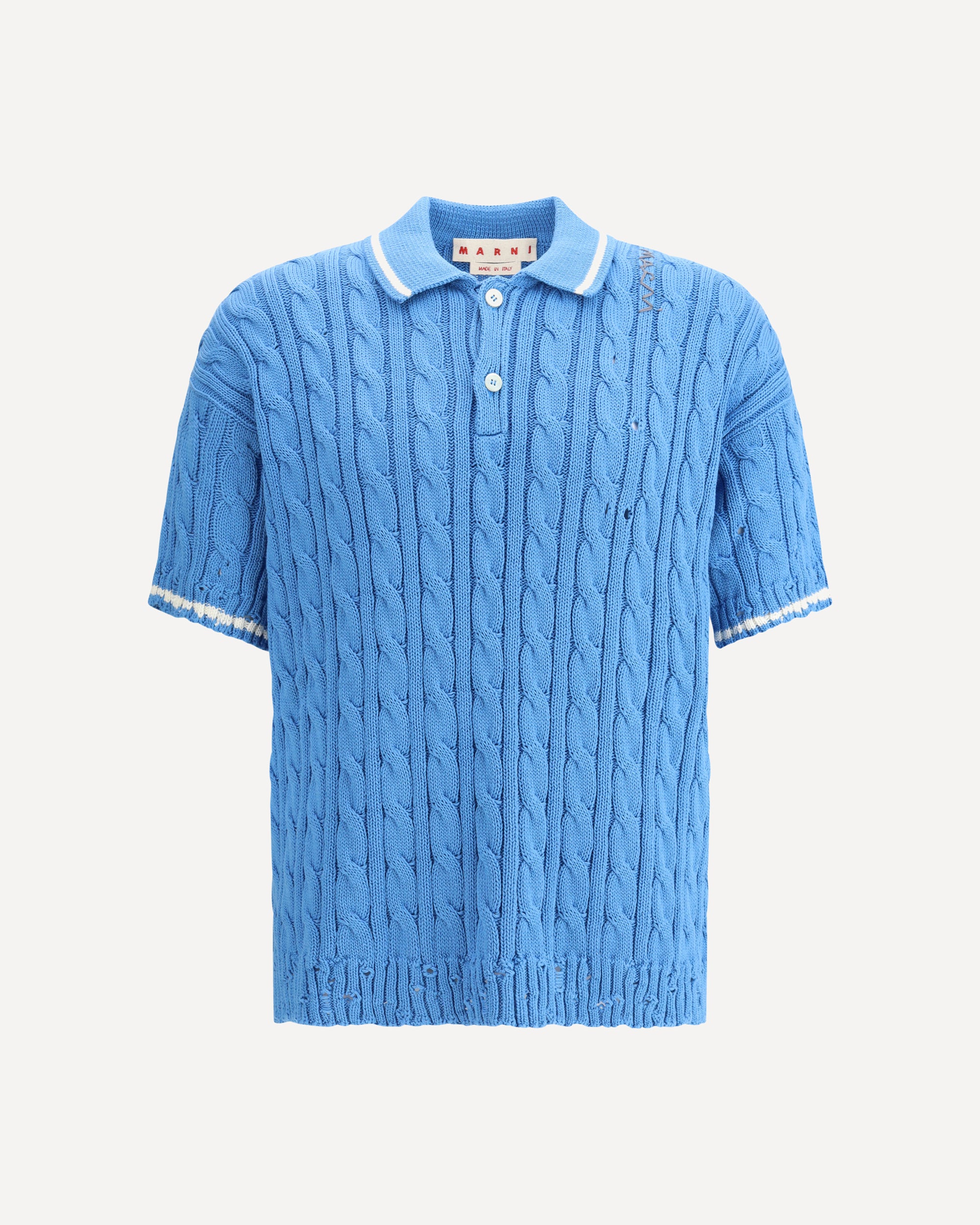 Tシャツ・カットソー Marni Blue Mohair Polo MARNI Knit Polo Shirt LIGHT BLUE | Base Blu