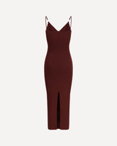 Safety Pin Slip Midi Dress - BORDEAUX | Base Blu
