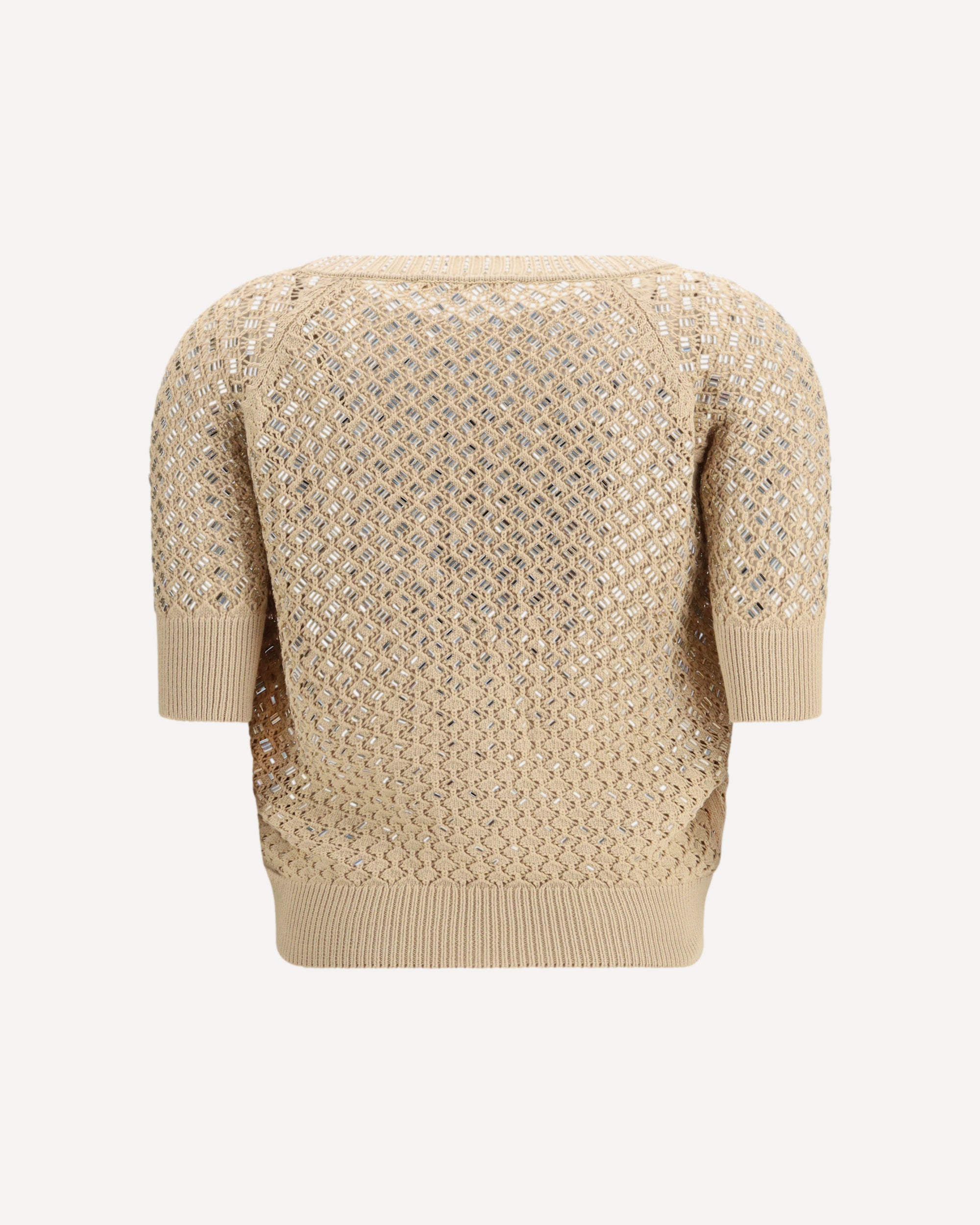 ERMANNO SCERVINO Short-sleeved Cardigan BEIGE | Base Blu
