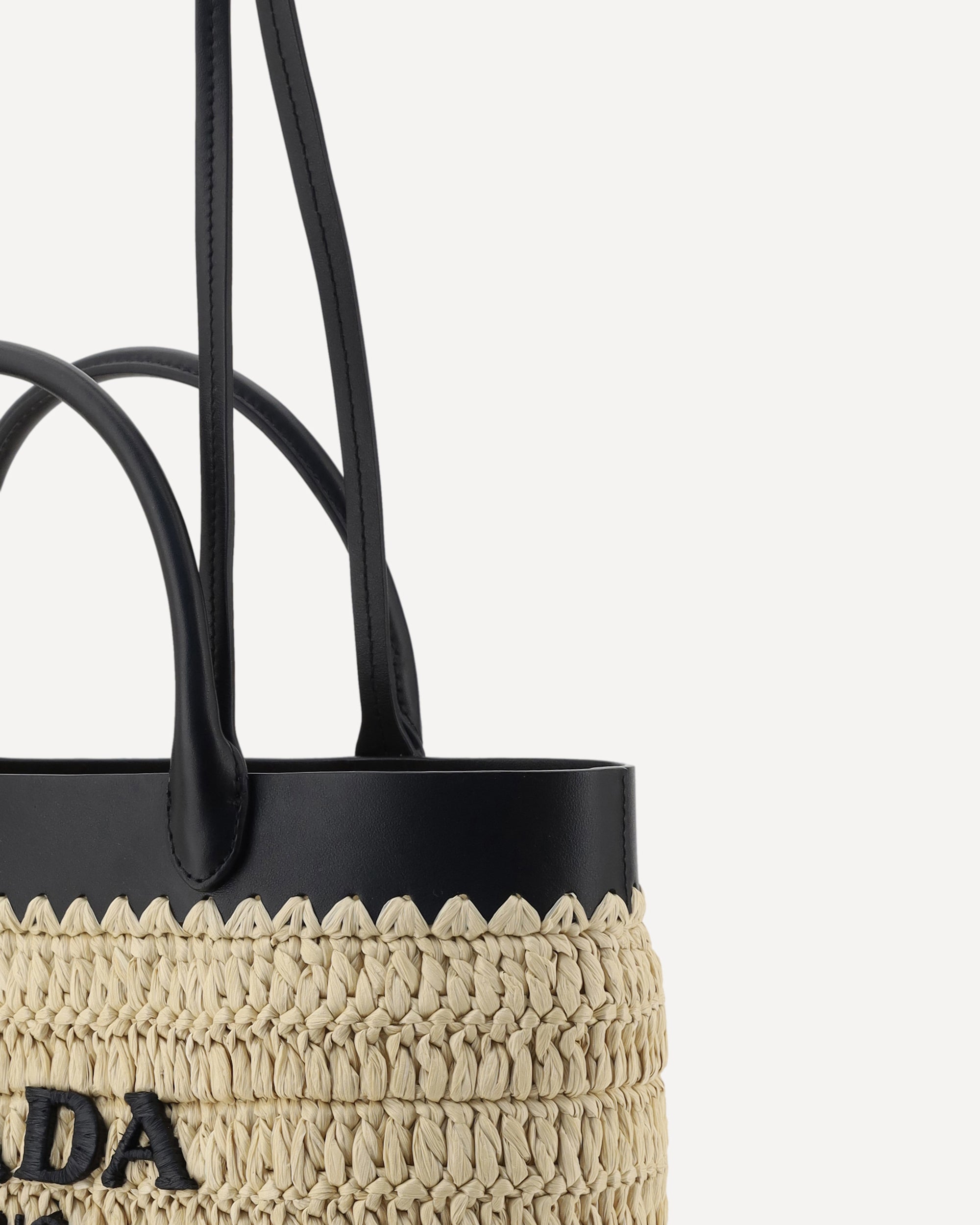PRADA Woven raffia Tote Bag BEIGE | Base Blu