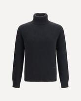 Maglione a collo alto con logo ricamato - NERO | Base Blu