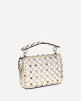 Medium Rockstud Spike Shoulder Bag - GOLD | Base Blu