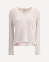 Cashmere and wool V-neck Sweater - WHITE | Base Blu