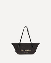Calfskin and Raffia Track Shoulder Bag - BLACK | Base Blu