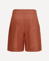 Dorin linen Shorts - BROWN | Base Blu