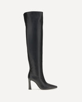 Extra high leather Boots - BLACK | Base Blu