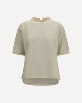 Wool and cashmere-blend knit T-shirt - CREAM | Base Blu