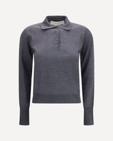 Long sleeve merino wool Polo - GREY | Base Blu