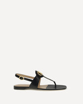 Sandali infradito in pelle - NERO | Base Blu