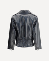 Leather Biker Jacket - BLACK | Base Blu
