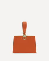 Rigid leather Handbag - ORANGE | Base Blu