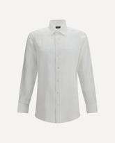 Long-sleeve linen Shirt - WHITE | Base Blu