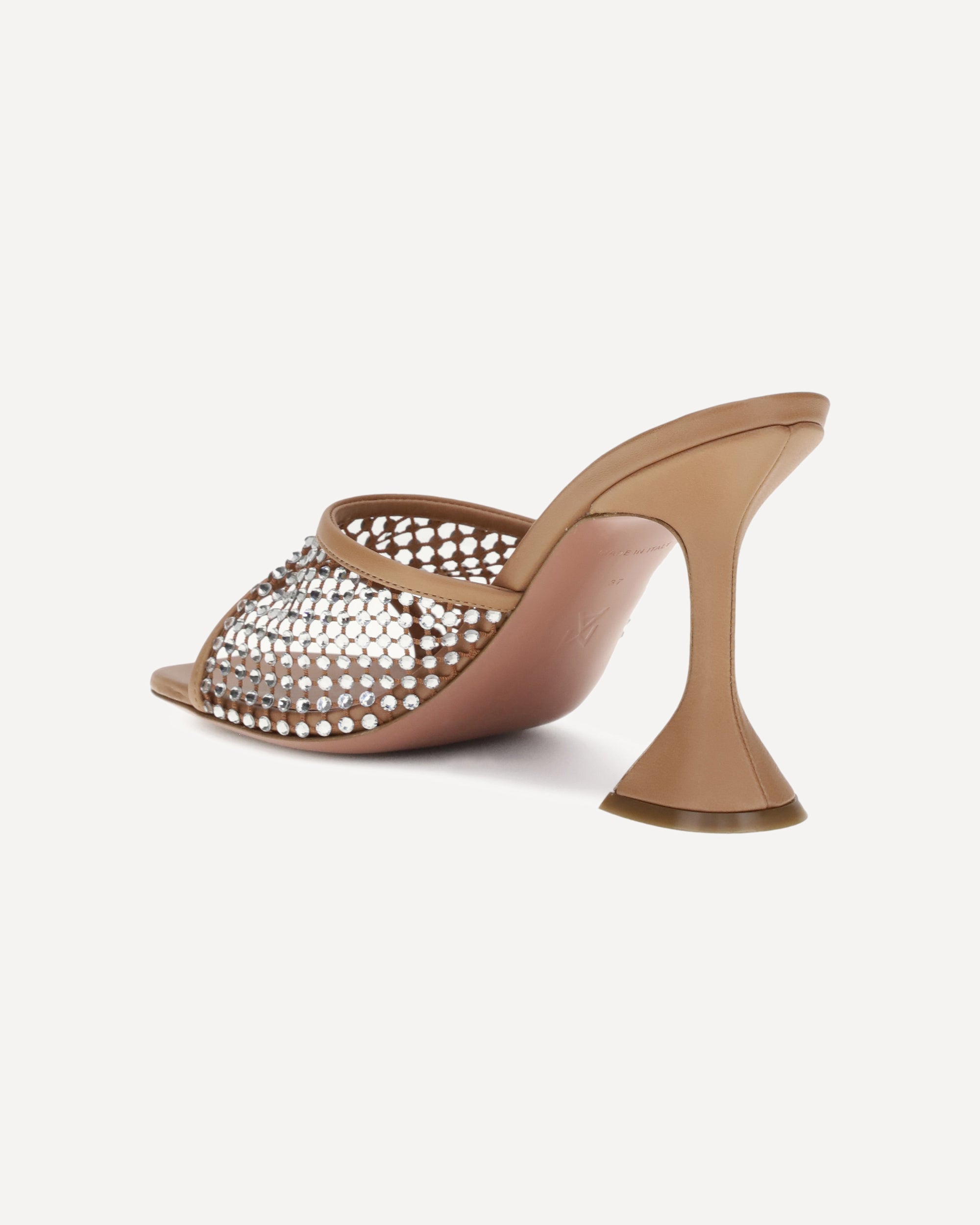 AMINA MUADDI Lupita Crystal Sandals BEIGE | Base Blu