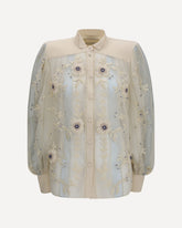 Embroidered tulle Shirt - CREAM | Base Blu