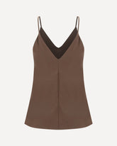 Stretch silk Top - BROWN | Base Blu