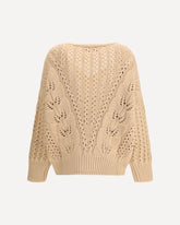 Maglione traforato in cashmere  - BEIGE | Base Blu