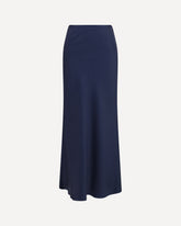 Silk twill A-line maxi Skirt - BLUE | Base Blu